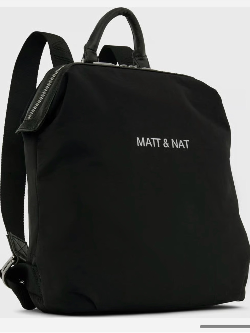 Matt & Nat Black Minimalist Backpack with Top Handle